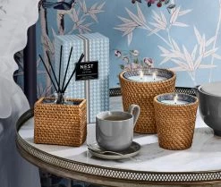 Rattan Driftwood & Chamomile 3-Wick Candle -Candle Fragrance Shop NESTNY RATTAN WELL DC CAN 3W 4