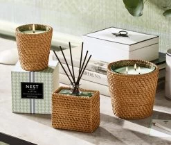 Rattan Wild Mint & Eucalyptus Classic Candle -Candle Fragrance Shop NESTNY RATTAN WELL ECS CAN CL 4