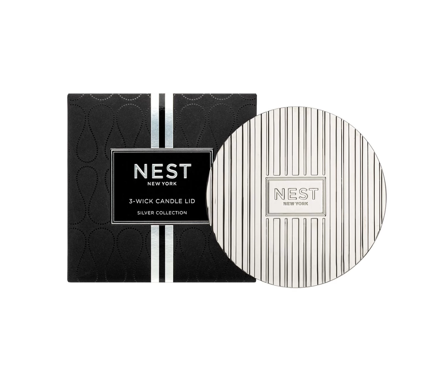 Silver 3-Wick Candle Lid 3 Silver 3-Wick Candle Lid