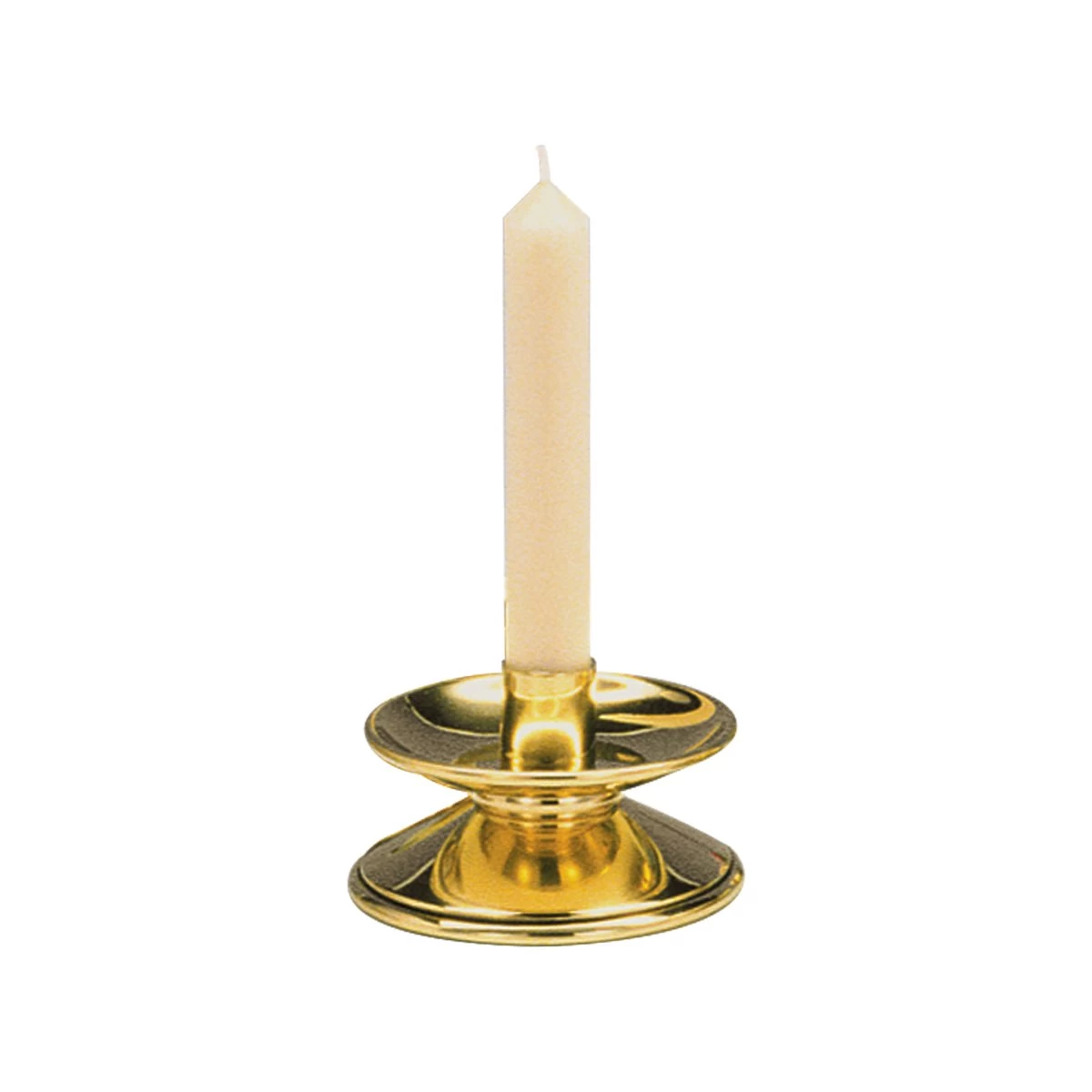 Angular Polished Brass Candlestick 3 Angular Polished Brass Candlestick