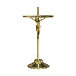 Small Polished Brass Crucifix