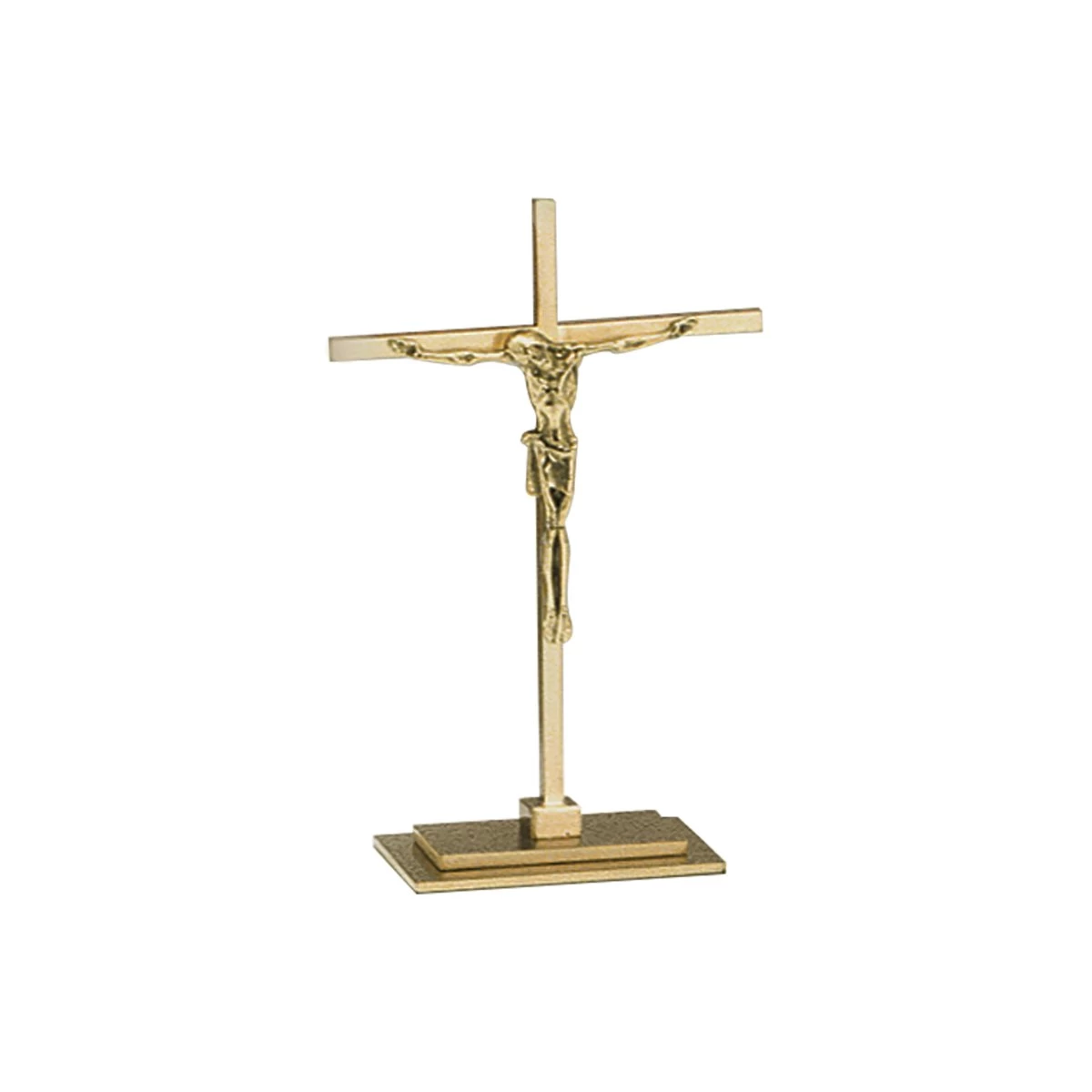 Small Satin Brass Crucifix 3 Small Satin Brass Crucifix