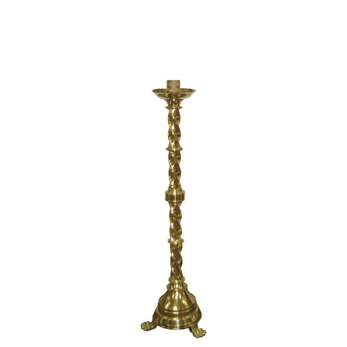 Twist Brass Altar Candlestick 4 Twist Brass Altar Candlestick - Image 2