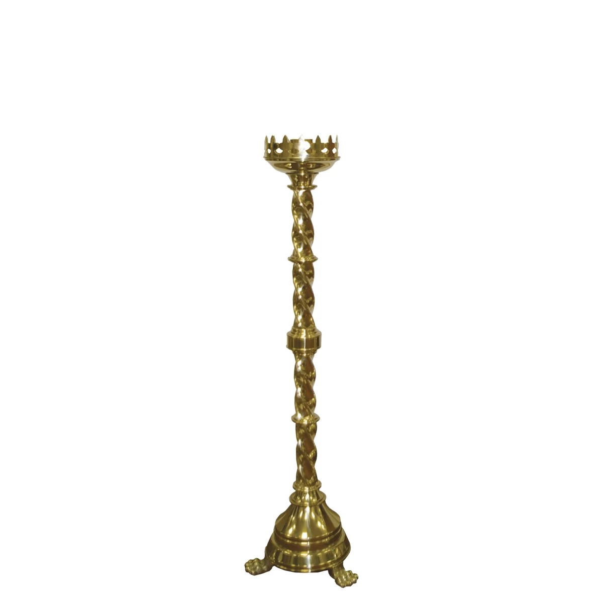 Twist Brass Altar Candlestick 5 Twist Brass Altar Candlestick - Image 3